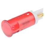 Apem Red Panel Mount Indicator, 110V ac, 12mm Mounting Hole Size, Faston, Solder Lug Termination