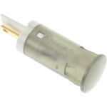Apem White Panel Mount Indicator, 220V ac, 12mm Mounting Hole Size, Faston, Solder Lug Termination