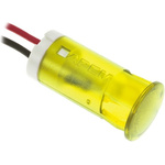 Apem Yellow Panel Mount Indicator, 110V ac, 12mm Mounting Hole Size, Lead Wires Termination