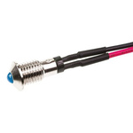 Marl Blue Panel Mount Indicator, 4.5V, 6mm Mounting Hole Size, Lead Wires Termination
