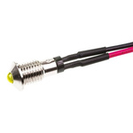 Marl Yellow Panel Mount Indicator, 2.8V, 6mm Mounting Hole Size, Lead Wires Termination
