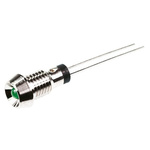 Marl Green Panel Mount Indicator, 2.8V, 6mm Mounting Hole Size, Lead Pin Termination
