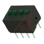 Dialight 555-5303F, Green PCB LED Indicator, 4 LEDs 2mm (T-3/4), Through Hole