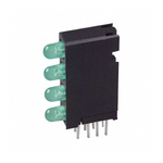 Dialight 568-0202-222F, Green Right Angle PCB LED Indicator, 4 LEDs 3mm (T-1), Through Hole