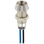 Sloan Blue Panel Mount Indicator, 5 → 28V, 8.2 x 7.6mm Mounting Hole Size, Lead Wires Termination, IP68