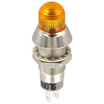 Sloan Yellow Panel Mount Indicator, 5 → 28V dc, 8.2mm Mounting Hole Size, FASTON Termination, IP68