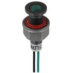 Sloan Green Panel Mount Indicator, 24V dc, 6.2mm Mounting Hole Size, Lead Wires Termination, IP68