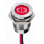 APEM Red Panel Mount Indicator, 12V dc, 14mm Mounting Hole Size, Lead Wires Termination, IP67