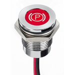 APEM Red Panel Mount Indicator, 12V dc, 14mm Mounting Hole Size, Lead Wires Termination, IP67