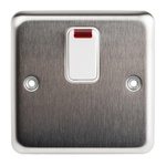 White 20 A Flush Mount Light Switch White, 1 Way Screwed, 1 Gang BS, 250 V ac 86mm IP2XD, IP4X Stainless Steel 1 2