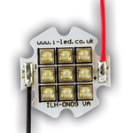 ILS ILH-OW09-FRED-SC211-WIR200., OSLON 150 9+ PowerStar Circular LED Array, 9 Red LED
