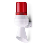 AUER Signal KLL Series Red Sounder Beacon, 24 V dc, IP43, Vertical Mount, 92 at 1 Metre