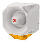 Werma 442 Series Yellow Sounder Beacon, 18 → 30 V, IP65, Wall Mount, 120dB at 1 Metre