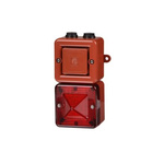 e2s SONFL1X Series Red Sounder Beacon, 12 V dc, IP66, Back Box with Mounting Lugs – 2 x M20, 101 → 103dB at 1