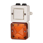 e2s SONFL1X Series Amber Sounder Beacon, 12 V dc, IP66, Back Box with Mounting Lugs – 2 x M20, 101 → 103dB at 1