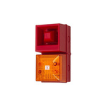 Clifford & Snell YL40 Series Amber Sounder Beacon, 48 V dc, IP65, Bulkhead, Flat Wall, 108dB at 1 Metre