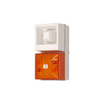 Clifford & Snell YL40 Series Amber Sounder Beacon, 48 V dc, IP65, Bulkhead, Flat Wall, 108dB at 1 Metre