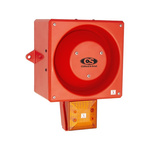 Clifford & Snell YL80 Hi Vis Series Amber Sounder Beacon, 230 V ac, IP66, Bulkhead, Flat Wall, 116dB at 1 Metre