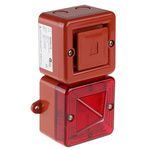 e2s SONFL1X-HO Series Red Sounder Beacon, 12 V dc, IP66, IP67, Surface Mount, 100dB at 1 Metre