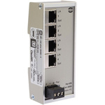 Harting Ethernet Switch, 4 RJ45 port, 28/48V dc, 10 Mbit/s, 100 Mbit/s Transmission Speed, DIN Rail Mount