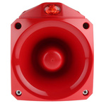 Klaxon Nexus Pulse Series Red Sounder Beacon, 17 → 60 V dc, IP66, Base Mount, 105dB at 1 Metre