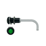 RHD-0700-3500-F9PZG67PR Bivar, Panel Mount Right Angle LED Light Pipe, Green Round Lens