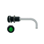 RHD-0900-1500-F9PZG67PR Bivar, Panel Mount Right Angle LED Light Pipe, Green Round Lens