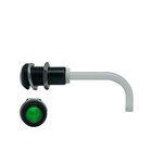RHD-0900-2000-F9PZG67PR Bivar, Panel Mount Right Angle LED Light Pipe, Green Round Lens