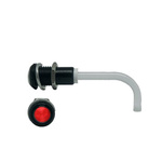 RHD-1100-2000-F9PZR67PR Bivar, Panel Mount Right Angle LED Light Pipe, Red Round Lens
