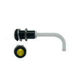 RHD-1100-2000-F9PZY67PR Bivar, Panel Mount Right Angle LED Light Pipe, Yellow Round Lens