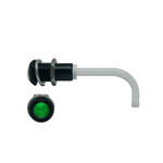 RHD-1100-2500-F9PZG67PR Bivar, Panel Mount Right Angle LED Light Pipe, Green Round Lens