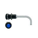 RHD-1100-3000-F9PZB67PR Bivar, Panel Mount Right Angle LED Light Pipe, Blue Round Lens