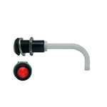 RHD-1100-3000-F9PZR67PR Bivar, Panel Mount Right Angle LED Light Pipe, Red Round Lens