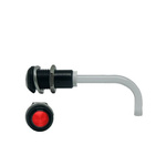 RHD-1100-3500-F9PZR67PR Bivar, Panel Mount Right Angle LED Light Pipe, Red Round Lens