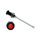 RHD-1160-F6PZR67PR Bivar, Panel Mount Vertical LED Light Pipe, Red Round Lens