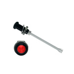 RHD-1660-F6PZR67PR Bivar, Panel Mount Vertical LED Light Pipe, Red Round Lens