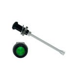RHD-1910-F6PZG67PR Bivar, Panel Mount Vertical LED Light Pipe, Green Round Lens