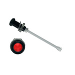 RHD-910-F6PZR67PR Bivar, Panel Mount Vertical LED Light Pipe, Red Round Lens