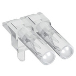 1271.2002 MENTOR, PCB Mounted 2-Way Right Angle LED Light Pipe, Clear Round Lens