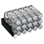 1296.2053 MENTOR, PCB Mounted 15-Way Right Angle LED Light Pipe, Tri-Level-Row Clear Dome Lens