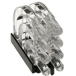 1279.1002 MENTOR, PCB Mounted 8-Way Right Angle LED Light Pipe, Quad-Level-Row Clear Dome Lens