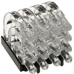 1279.1004 MENTOR, PCB Mounted 16-Way Right Angle LED Light Pipe, Quad-Level-Row Clear Dome Lens