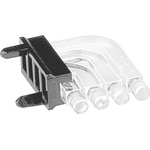 1296.1004 MENTOR, PCB Mounted 4-Way Right Angle LED Light Pipe, Quad-Level-Row Clear Dome Lens