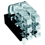1296.2623 MENTOR, PCB Mounted 6-Way Right Angle LED Light Pipe, Tri-Level-Row Clear Square Lens