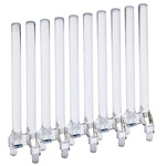 1272.1020 MENTOR, PCB Mounted 10-Way LED Light Pipe, Clear Round Lens