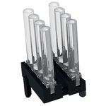 1296.8024 MENTOR, PCB Mounted 8-Way LED Light Pipe, Quad-Level-Row Clear Dome Lens