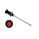 RHD-2390-F9PZR67PR Bivar, Panel Mount Vertical LED Light Pipe, Red Round Lens