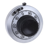 Vishay Potentiometer Knob, Dial Type, 46mm Knob Diameter, Chrome, 6.35mm Shaft