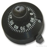 Vishay Potentiometer Knob, Dial Type, 22.2mm Knob Diameter, Black, 6.35mm Shaft