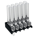 1296.7252 MENTOR, PCB Mounted 10-Way LED Light Pipe, Bi-Level-Row Clear Dome Lens